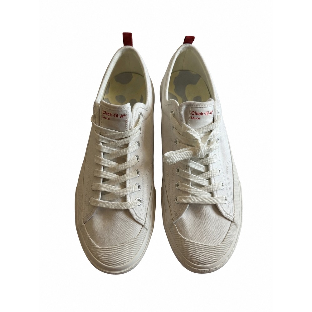 Chick-fil-A Sauce Men's Size 10 White Canvas Low‎ Top Sneakers Promotional Merch